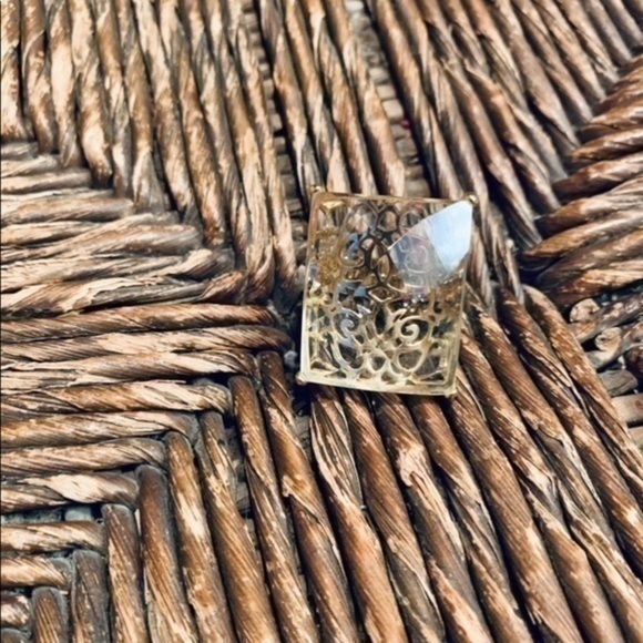 Coach Filigree Ring Clear Faceted Lucite ✨Approx 6 - Picture 11 of 13